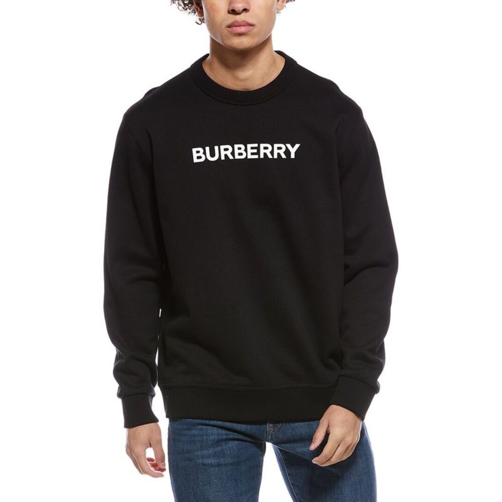 Burberry Mens  Logo Crewneck Sweatshirt, Black